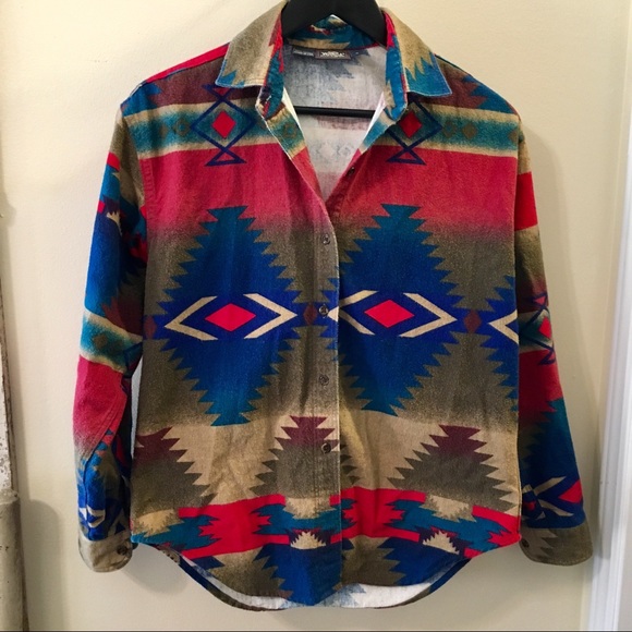 Woolrich Tops - WOOLRICH Vintage Southwestern Aztec Flannel Shirt